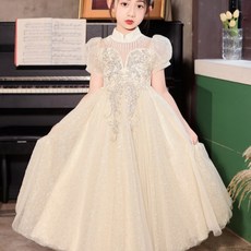 Bebemong Story 女童領口點綴長版洋裝