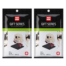 WISEHAWK 올빼미 나노블럭 A10wh, 혼합색상, 2개