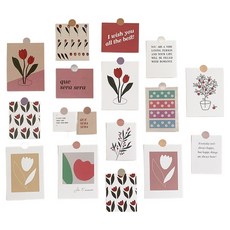 INART 室內牆面裝飾感性相片明信片17件組, 1套, 花卉