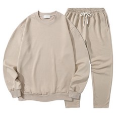 ILLUSO 柔軟特殊雙面棉大學T直筒束口褲運動服上下套裝