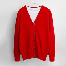 M.N.C 男女通用羊絨嫘縈圖騰V領開襟衫 MDCD121OC