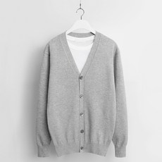 M.N.C 男女通用羊絨嫘縈圖騰V領開襟衫 MDCD121OC