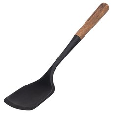 bella cuisine 胡桃木矽膠炒菜鍋鏟, 黑色, 1個