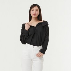 플라스틱아일랜드 여성용 박시핏 오프숄더 블라우스 PR2WB881