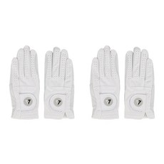 FORUNDER 女用半羊皮高爾夫手套 雙手用套組, 白色, 2個