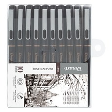 迪馬斯特 防水代針筆繪圖筆 10支組, 1套, 混合色