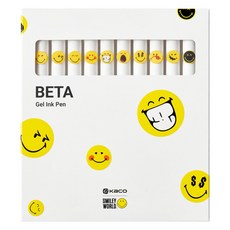 KaCO Smiley Beta 凝膠筆 黑色筆芯 0.5mm 10入組, 1套, 單一顏色