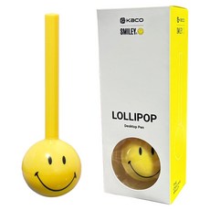 KaCO Smiley 棒棒糖桌上型筆 黑色筆芯 0.5mm, 黃色, 1個