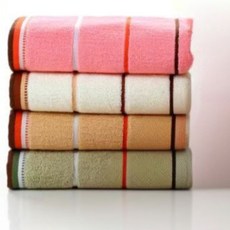 Woni's 3線洗臉毛巾4件組 100g 32支棉紗, 1套, 5種混合