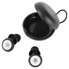 Joinmade 降噪防護矽膠防水游泳睡眠耳塞 黑色, 1個, 2入