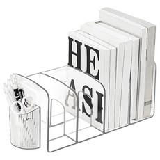 쿠말 4단 미니 책상 칸막이 선반 책꽂이 홀더형, 투명