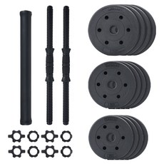 이고진 무게조절 덤벨 조립식 아령, 22kg, 1개, 블랙