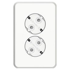 CLICKTAP LUNA 2孔嵌入式插座 白色, 1個