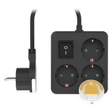 LUGBOX 盒型迷你開關延長線 3孔 + 安全蓋 LUG-B-S03K-1.5, 黑色 + 隨機出貨, 50cm, 1個