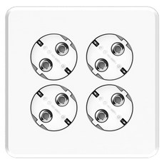 CLICKTAP PLANO 4孔嵌入式插座 銀色, 1個