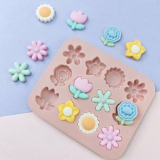 Fix 9樹脂框樹脂模具 12格 花朵模具, 單色