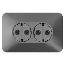 CLICKTAP LUNA 雙孔嵌入式橫向插座 深灰色, 1個