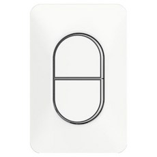 CLICKTAP LUNA 2聯崁入式單切開關 銀色, 1個