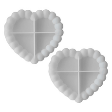 Fix9 矽膠迷你模具 樹脂模具 愛心 J-221 2入, 單一顏色