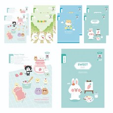 PENPIA 1 000 小學 5格 基礎 裝訂 筆記本, 10個, 隨機出貨