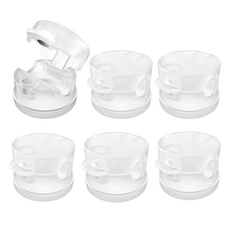 Kumal 360度可旋轉多用途磁吸電線收納器, 透明, 6個