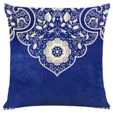 LAMINA 樂米娜 寶藏藍宮廷棉麻抱枕, 古典 寶藏藍色