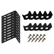 The One Home Deco 窗簾軌道配件 卡扣 大 5入 + 小 5入 + L型托架 68 x 37 x 27 mm 10入 + 木螺絲 19mm 10入 套組, 1套, 黑色