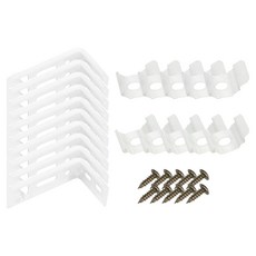 더원홈데코 커튼 레일 부속 스냅 대 5p + 소 5p + ㄱ자 브라켓 68 x 37 x 27 mm 10p + 목재 피스 19mm 10p 세트, 화이트, 1개
