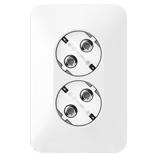 CLICKTAP LUNA 2孔嵌入式插座 銀色, 1個, 直式2插