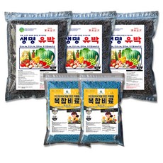 비료컴퍼니 텃밭 토마토 고추 배추 마늘 유박비료 x 3p + 복합비료 x 2p + 장갑 세트, 1세트