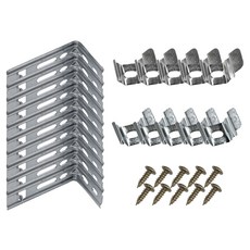 더원홈데코 커튼 레일 부속 스냅 대 5p + 소 5p + ㄱ자 브라켓 10p + 목재 피스 10p 세트, 메탈, 1개