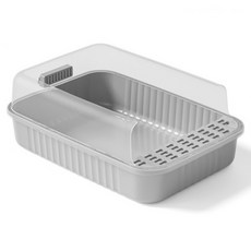 Lanboer 貓咪防落砂貓砂盆, 1個, 灰色