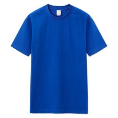 男女通用 透氣扎實 14支 短袖T恤 MDBT158TS, 寶藍色