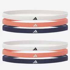 adidas 愛迪達 纖細髮帶3件組, 2套, 灰色, 珊瑚色, 海軍藍
