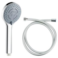 World Clean 5段式密實型蓮蓬頭+PVC防垢蓮蓬頭軟管1.5m組, 1組, 混色