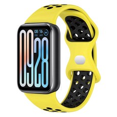 스페이스쉴드 버튼형 스포티 실리콘 스트랩, 옐로우블랙, 1개