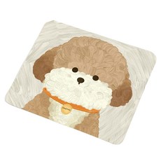 머니풀 미끄럼방지 생활방수 귀여운 고탄력 마우스 패드, 브라운 토리, 1개