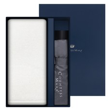 松月毛巾 Ermo 170g 40支精梳棉 + CM 3折春亞紡雨傘禮盒組, 1套, 隨機出貨