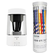투코비 점보플러스 무선 C타입 전자동 연필깎이 TC-M5 + 코마 삼각 연필 36본 B TC-P02 세트, 혼합색상, 1세트