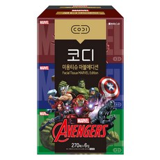 코디 천연펄프 마블에디션 미용티슈 2겹 6개 세트 랜덤발송, 1세트