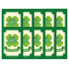 Lucky Symbol 幸運四葉草鮮花覆膜 10入 + 折疊卡 10入 套組, 1套, 透明(覆膜卡), 混合色(折疊卡)