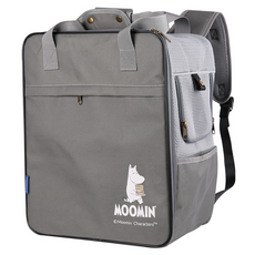 Dogismile方形輕量後背包 MOOMIN聯名款 牛津布網布材質 適用於貓狗等中小型寵物, 34 x 22 x 43cm, 灰色, 1個