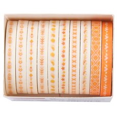 Sellingnew Artspin 柵欄 手帳 紙膠帶 10款套組 5mm x 2m, 1套, 橘色