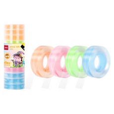 델리 테이프 컬러링 리필 12mm x 28m 4종 x 3p 세트, 1세트, 투명