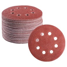 OON 圓形砂紙 研磨砂紙 8孔 80號 125mm, 50個