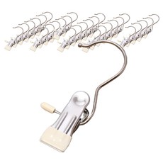 보다모가 논슬립 코팅 외집게 치마바지걸이, 크림화이트, 30개