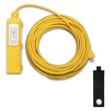 가가 산업용 누전차단 2구 멀티탭 30호 + 고리형 벨크로타이 세트, 노랑, 1세트, 26m