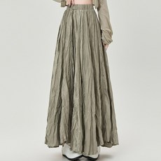 페이퍼먼츠 주름 허리밴딩 A라인 롱 스커트 10276