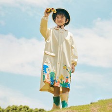 Yuburi兒童款層次圖案可愛印花雨衣