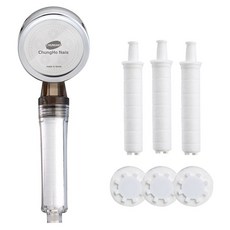 CHUNGHO 淨水蓮蓬頭+蓮蓬頭替換濾芯 3入+頭部替換濾芯 3入組, 1組, 混色